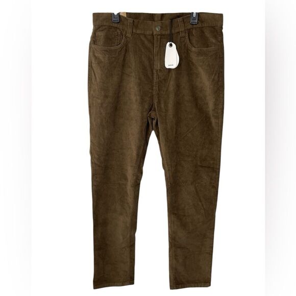 NWT Prana Campfire Cord Pants Men’s Size 35 x 32 Brown Corduroy Slim Fit Tapered - Picture 4 of 10